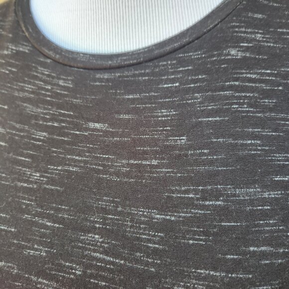 Antistar Black Marled Bodycon Dress Ruched Sides Sleeveless Crewneck - Picture 6 of 13